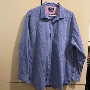 Blue bottom up long sleeve shirt